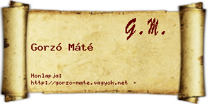 Gorzó Máté névjegykártya