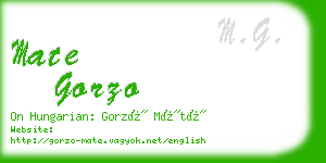 mate gorzo business card
